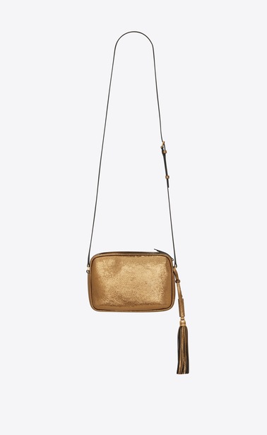 LOU camera bag in lamé leather with a shagreen look